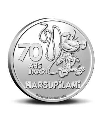 5 euros Bélgica 2022 - 70 anos Marsupilami em relevo 13,95