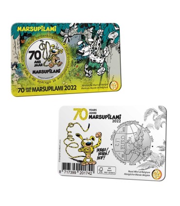 5 euro Belgium 2022 - 70 years Marsupilami in color  16,95 €