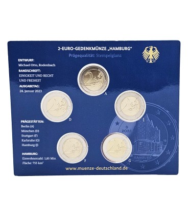 5 x 2 euro Germania Fdc 2023 - Filarmonia dell'Elba  26,95 €