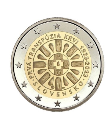 2 Euro Slovacchia 2023 - 100 anni dalla prima trasfusione  3,25 €