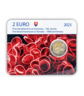 Munt 2 Euro Slowakije 2023 - 100 jaar sinds de eerste transfusie €24,99