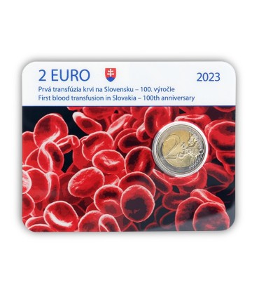 Tarjeta 2 Euros Eslovaquia 2023 - 100 años de la primera transfusión 24,99 euros