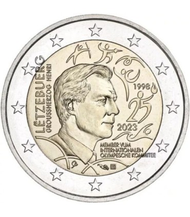2 Euro Luxemburg 2023 - 25 jaar Groothertog Henri bij het Internationaal Olympisch Comité € 7,97