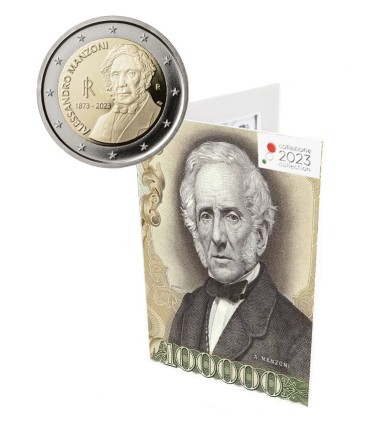 Muntkaart 2 Euro Italië 2023 -150 jaar Alessandro Manzoni €19,95