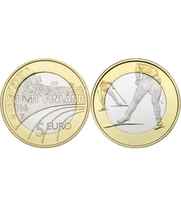 5 euros Finlândia 2016 esqui de fundo € 9,95