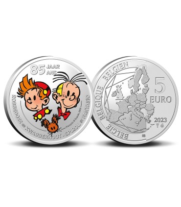 5 euros Bélgica 2023 - Spirou e Fantasio coloridos 17,69 euros