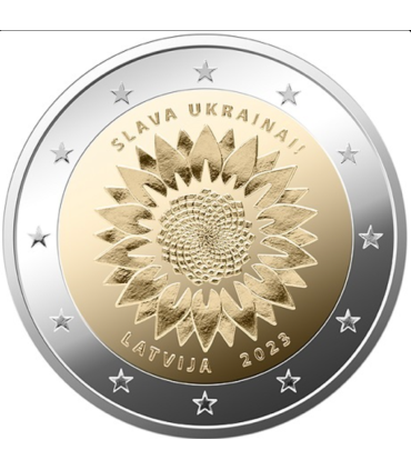 Coincard 2 Euro Lettonia 2023 - Un girasole per l'Ucraina  22,95 €