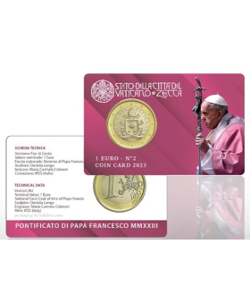 Cartão de moedas n.º 2 - 1 euro Vaticano 2023 9,95