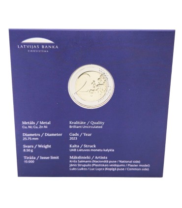 Moeda de 2 euros Letónia 2023 - Um girassol para a Ucrânia 22,95