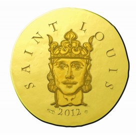 50 Euro 2012 Saint Louis - Description :   Face : un portrait de Saint-Louis avec sa couronne aux lys ainsi que son nom écrit av