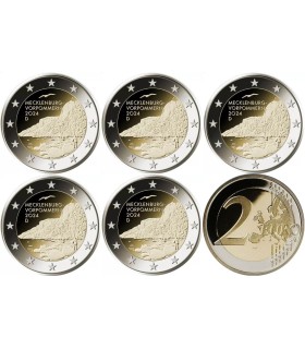 5x 2 euro Duitsland 2024 - Mecklenburg 15,79