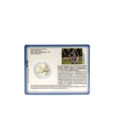 Tarjeta Monedero Luxemburgo 2 Euros Commemo 2024 - Franc Feierstëppler €39.89