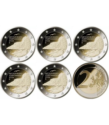 5x 2 euros Alemania 2024 BE - Mecklenburg 59,89 euros