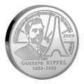Gustave Eiffel 2009 - 50 Euro - Auteur: Atelier de Gravure Poids: 163,80 gr 5,77 oz Diamètre: 50 mm 1,97 inch Tirage: 1 000 Mé