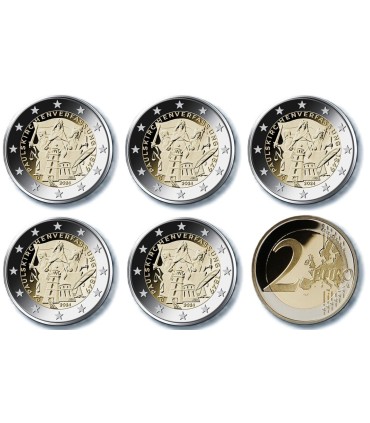 5 x 2 euro Alemania 2024 - Frankfurt Constitución 15,89 euros