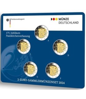 5 x 2 euro BU Duitsland 2024 - Frankfurt Grondwet € 27,95