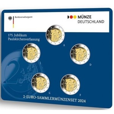 5 x 2 euro BU Allemagne 2024 - Constitution de Francfort