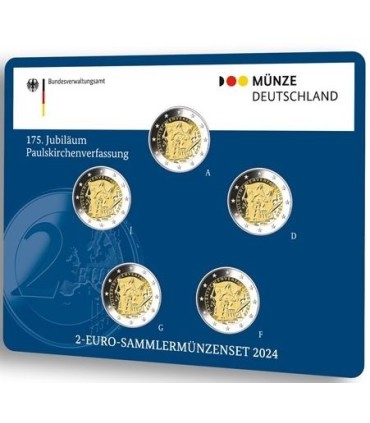 5 x 2 euro BU Alemania 2024 - Frankfurt Constitución € 27,95