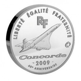 European Mintmark : 40ème anniversaire du premier vol du Concorde 50 Euro Arg 2009