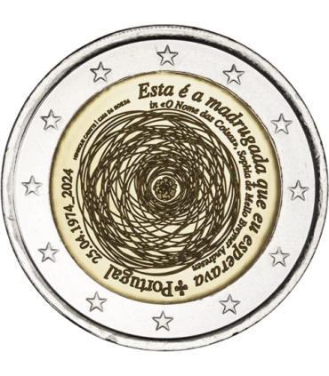 Moneta da 2 euro fdc Portogallo 2024 - 50 anni di rivoluzione dei garofani  14,95 €