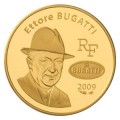 50 euros bugatti 2009 - Ettore BUGATTI - 50 € Or 1/4 oz BE 2009Auteur: Atelier de GravurePoids: 8,45 g 0.30 ozDiamè
