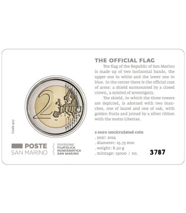 Cartão de moedas de 2 euros de São Marino 2024 € 9,95