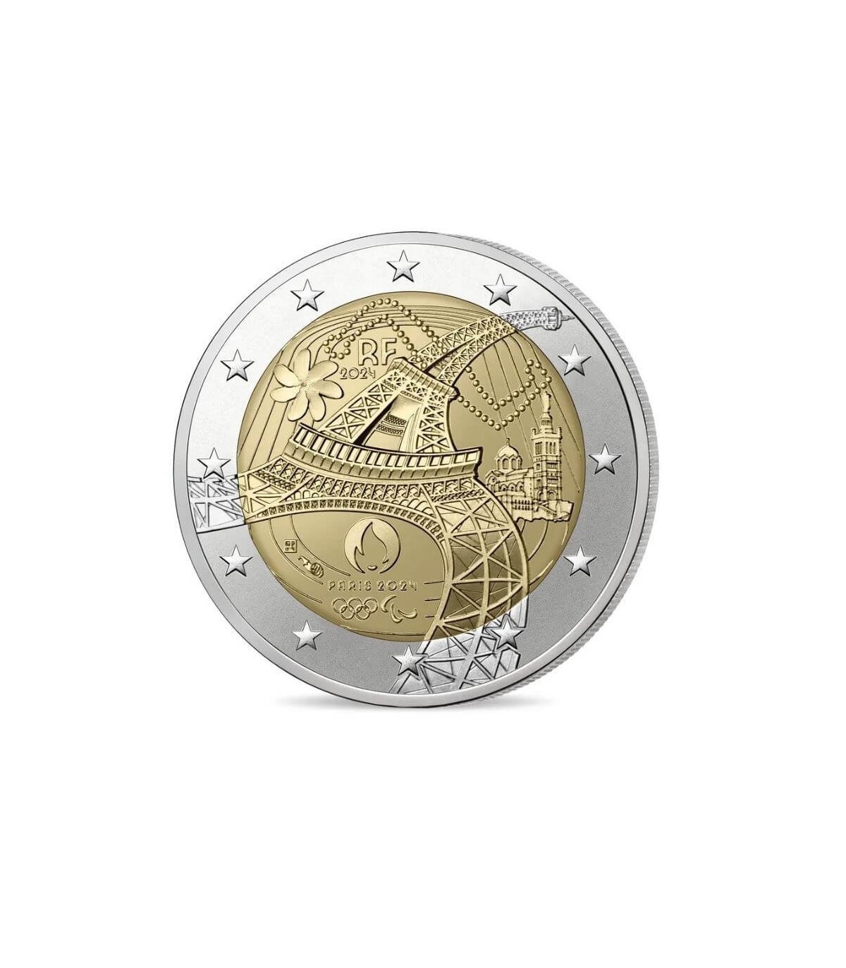 2 Euro France 2024 BE Reverse Polished Eiffel Tower JO Paris 2024 2 Euro France 2024 BE Reverse Polished Eiffel Tower JO Paris 2024