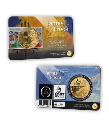 Moeda flamenga de 2,50 euros Bélgica 2024 - James Ensor NFT aleatório 12,49 euros
