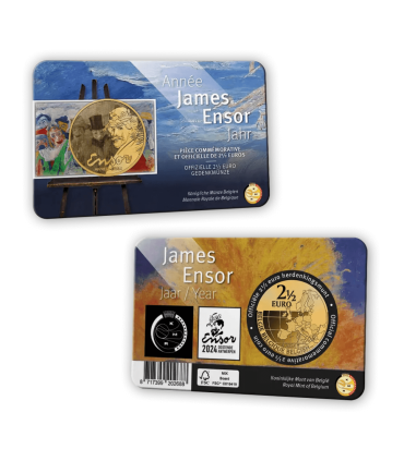 Tarjeta 2,50 Euro Bélgica 2024 - James Ensor NFT aleatorio 12.49