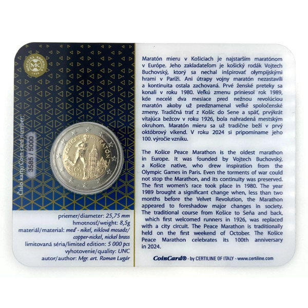 Moneta 2 Euro Slovacchia 2024 - Maratona Internazionale  47,95 €