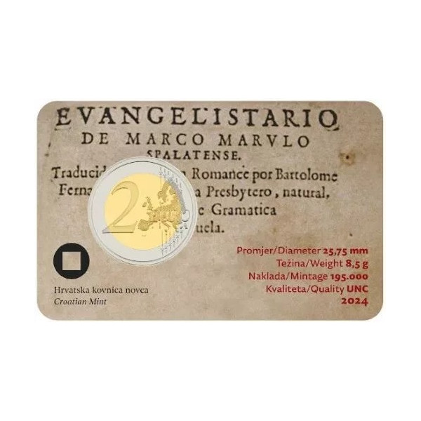 Tarjeta 2 Euro Croacia 2024 BU - Marko Marulic €9.95