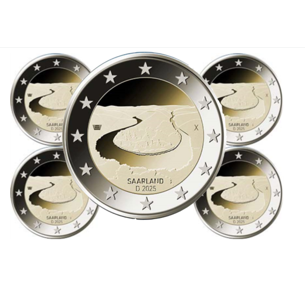 5 x 2 euro Germania 2025 - Regione Saarland  15,89 €