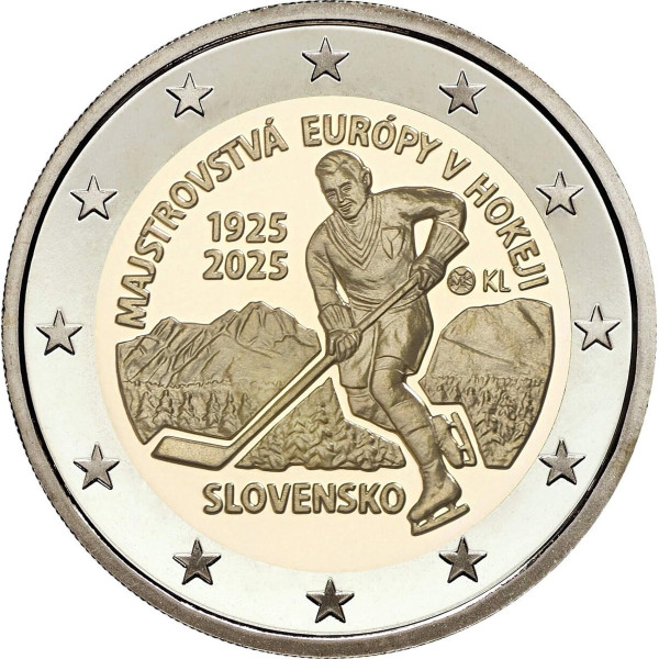 2 Euro Eslovaquia 2025 - Hockey sobre hielo €3.25