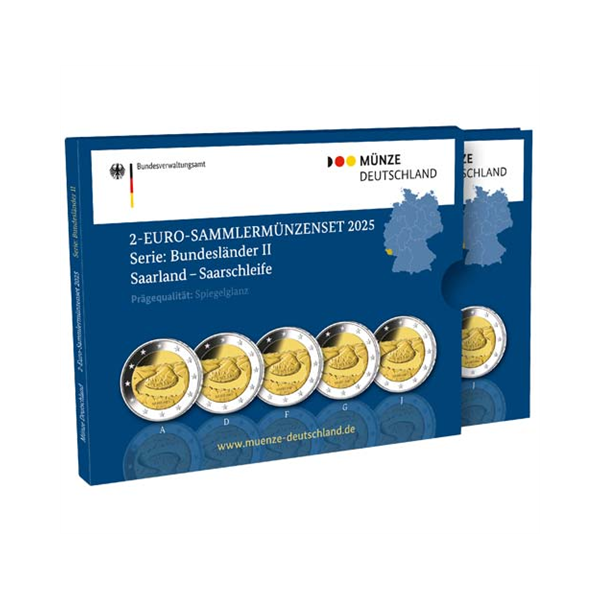 5 x 2 euro BE Duitsland 2025 - Saarland €59,89
