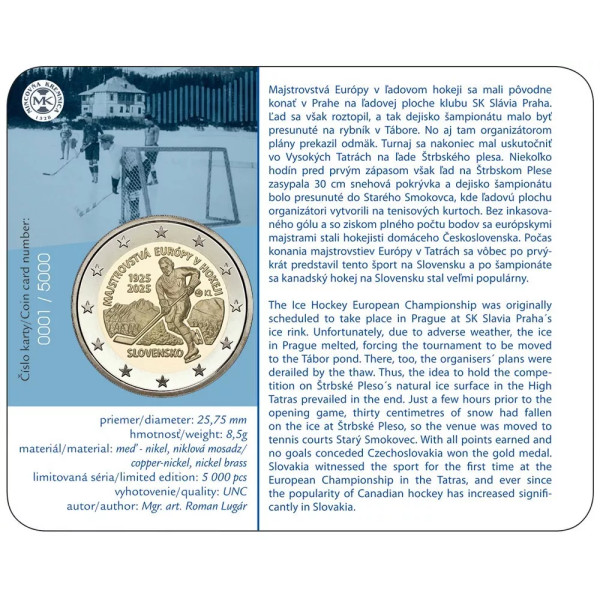 Coincard 2 Euro Slovakia 2025 - Ice Hockey  44,89 €