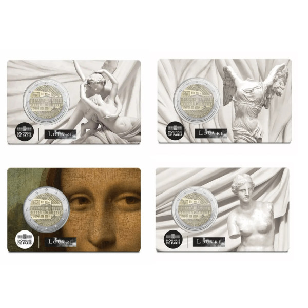 4 x Coincard 2 euro Frankrijk 2025 - Musée du Louvre €45.95