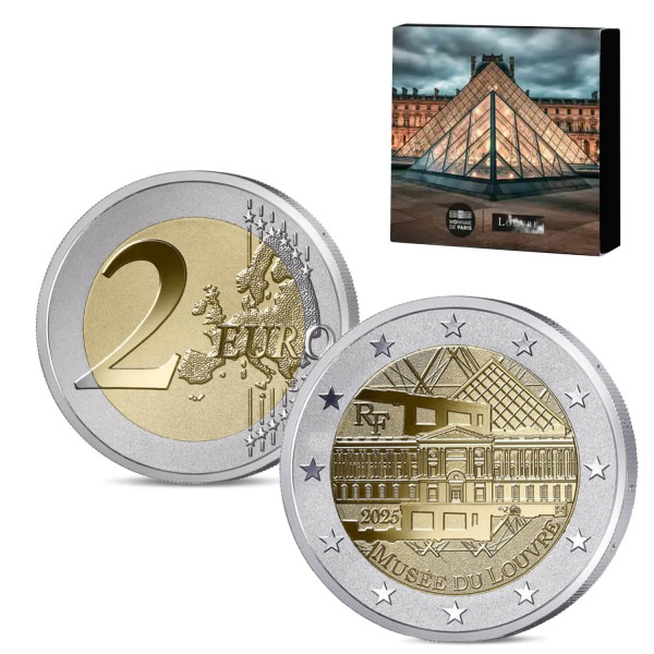 2 Euro Frankrijk 2025 BE Achteruit gepoetst - Musée du Louvre €189,95