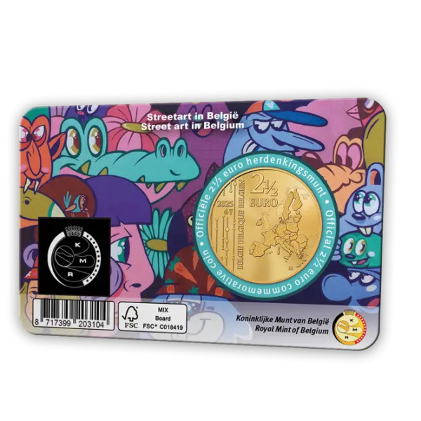 Coincard 2,50 Euro Belgio 2025 - Arte di strada in Belgio  14,99 €