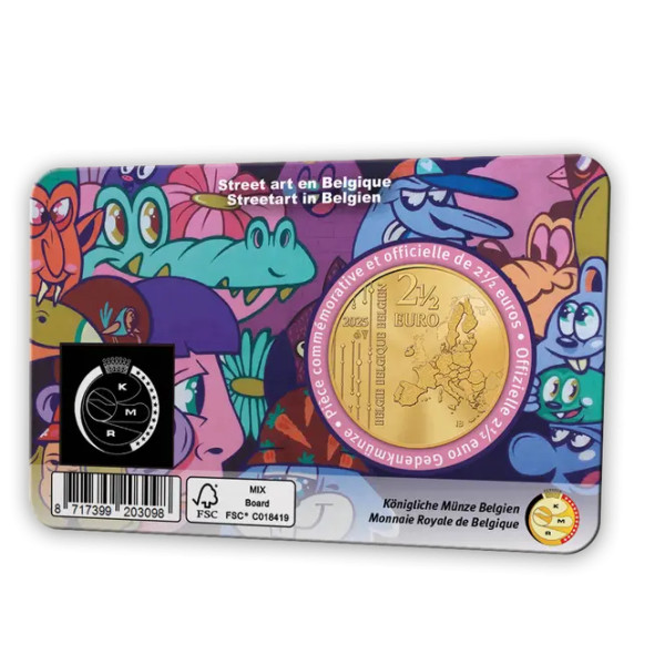 Flämische Coincard 2,50 Euro Belgien 2025 - Street Art in Belgien  12,49 €