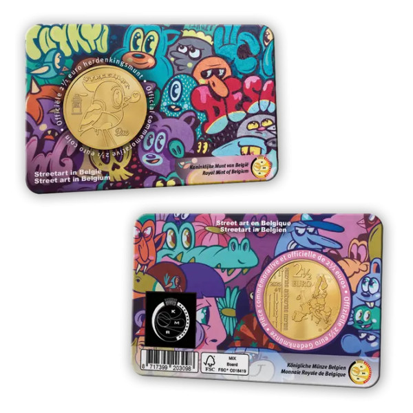 Flämische Coincard 2,50 Euro Belgien 2025 - Street Art in Belgien  12,49 €