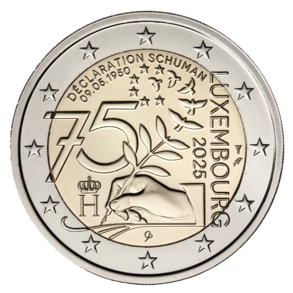 2 euro Lussemburgo 2025 - 75 anni Dichiarazione Schuman  9,79 €