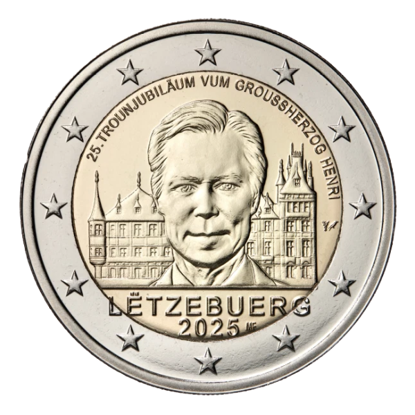 2 Euro Luxemburgo 2025 - 25 anos de reinado do Grão-Duque Henri 9,79