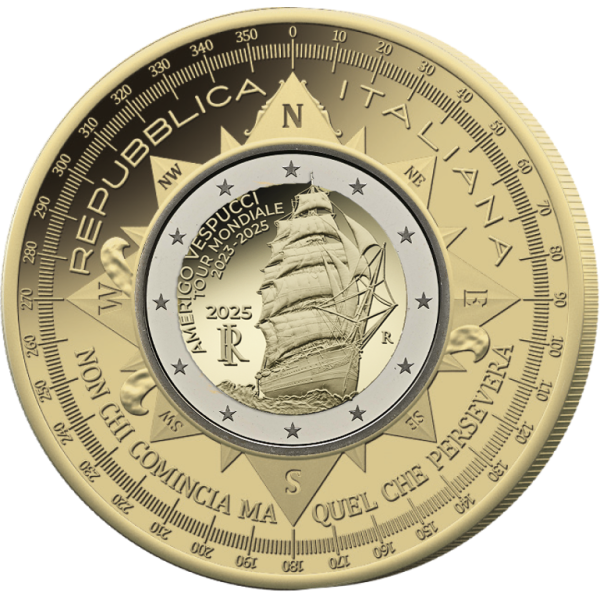 Pacote 2 euros e 10 euros BE Itália 2025 - Amerigo Vespucci 359,79 euros