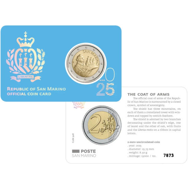 Moneta 2 Euro San Marino 2025  9,95 €