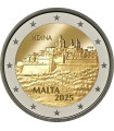 2 Euro Malta 2025 Unc - La città fortificata di Mdina
