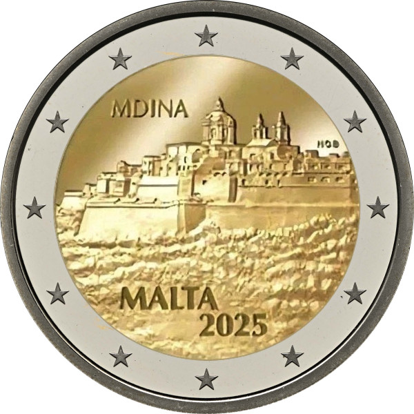 Moneta da 2 euro Malta 2025 fdc - Città murata di Mdina  27,89 €