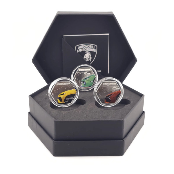 Tríptico 5 euros plata Italia 2025 - Lamborghini de color  289,99 €