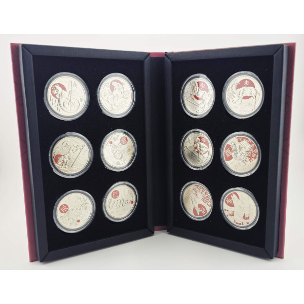 Complete collection - 12 coloured 10 euro coins - San Marino : Chinese Astrology  169,00 €