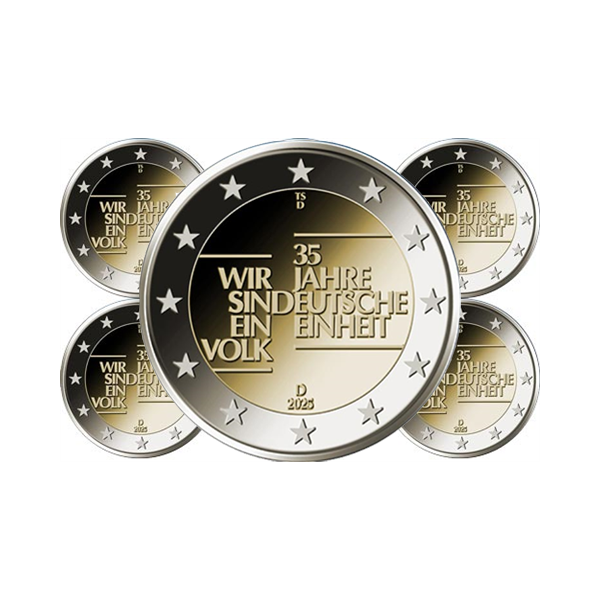 5 x 2 euro Allemagne 2025 - Réunification Allemande  15,89 €
