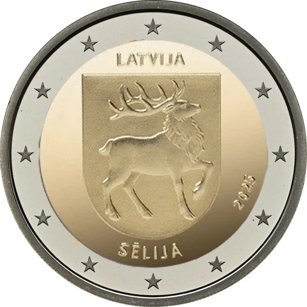 2 euros Letónia 2025 - Região 3,39 euros